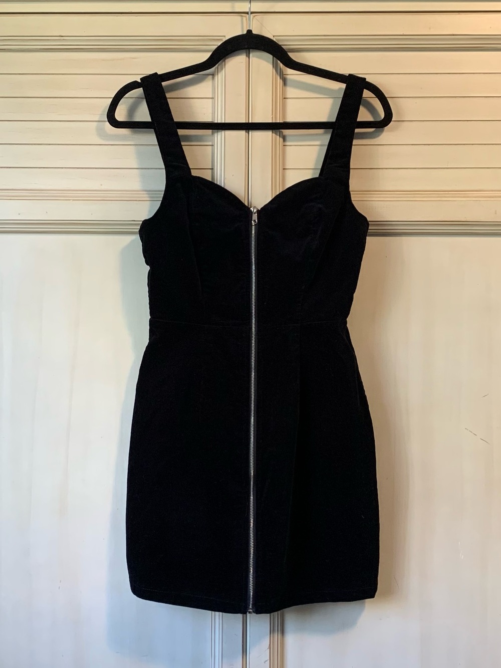 Black Velvet Zip Up Mini Dress H&M Divided